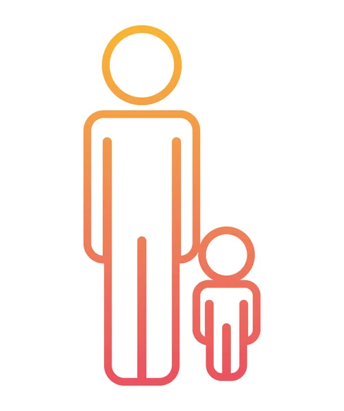 Father with son figures silhouettes — Stock Vector