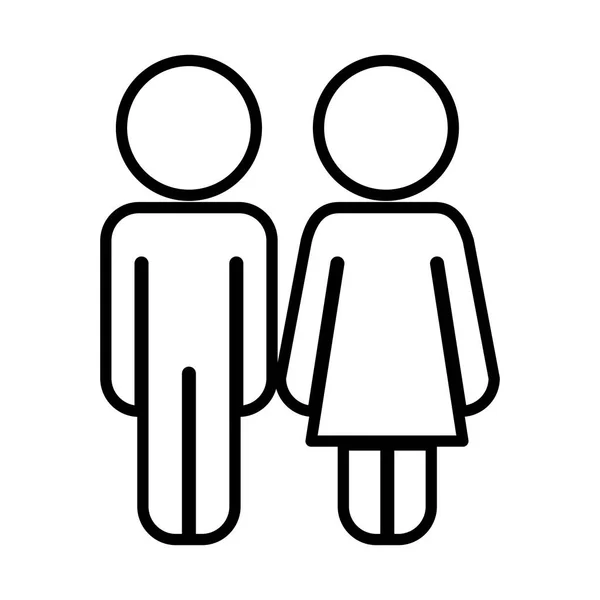 Icône de figures humaines couple — Image vectorielle