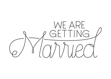 El yapımı yazı ile evli kutlama kartı