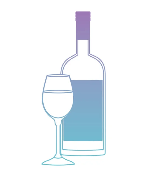 ワインカップとボトルのアイコン — ストックベクタ
