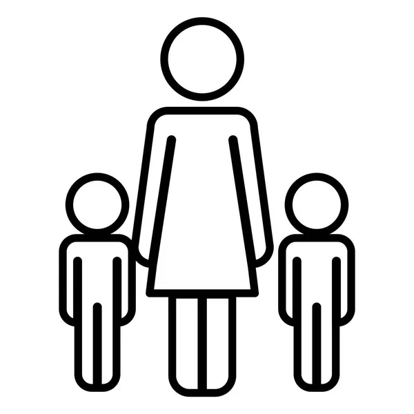 Mère avec fils silhouettes figures — Image vectorielle