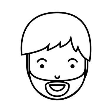 Genç adam kafa sakal avatar karakter ile