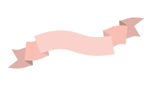 Cadre de ruban rose simple et classique — Image vectorielle