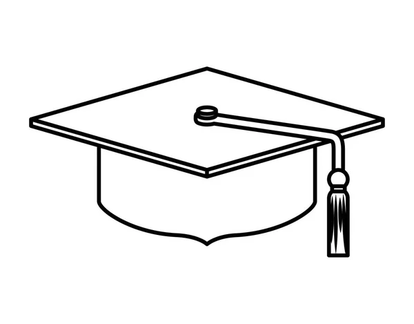 Chapeau graduation icône isolée — Image vectorielle