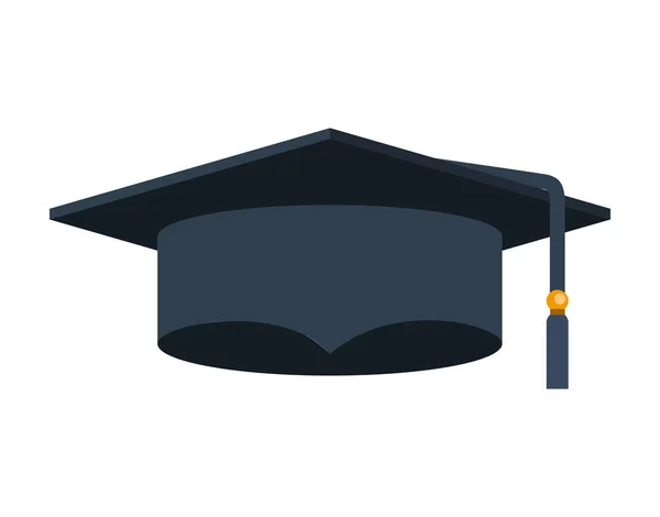 Sombrero de graduación icono aislado — Vector de stock