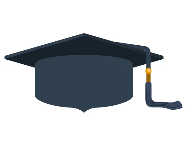 Sombrero de graduación icono aislado — Vector de stock