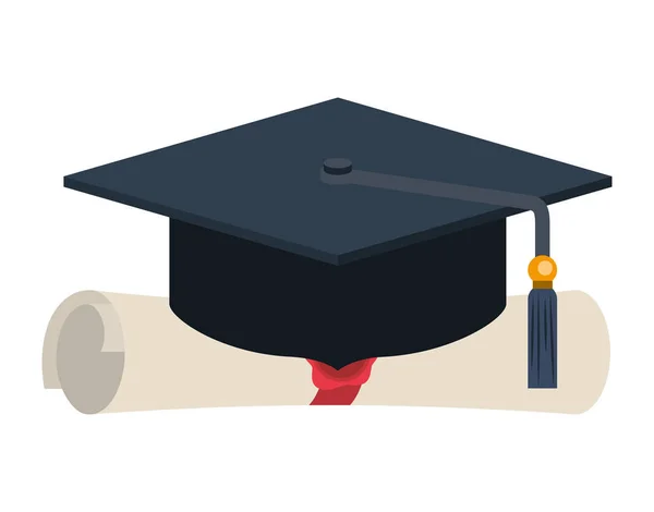 Sombrero de graduación con diploma — Archivo Imágenes Vectoriales