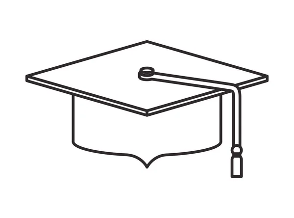 Chapeau graduation icône isolée — Image vectorielle