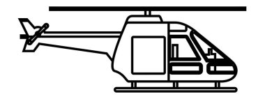 Helikopter araç izole simgesi