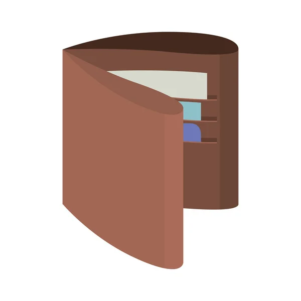 Argent portefeuille icône isolée — Image vectorielle