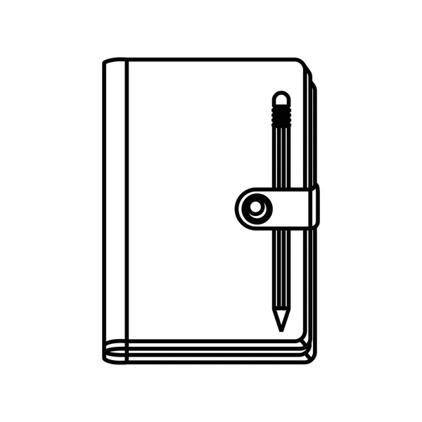 Diary closed with pencil — Stock Vector