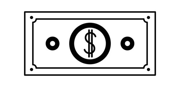 Factura dolar bani pictograma — Vector de stoc