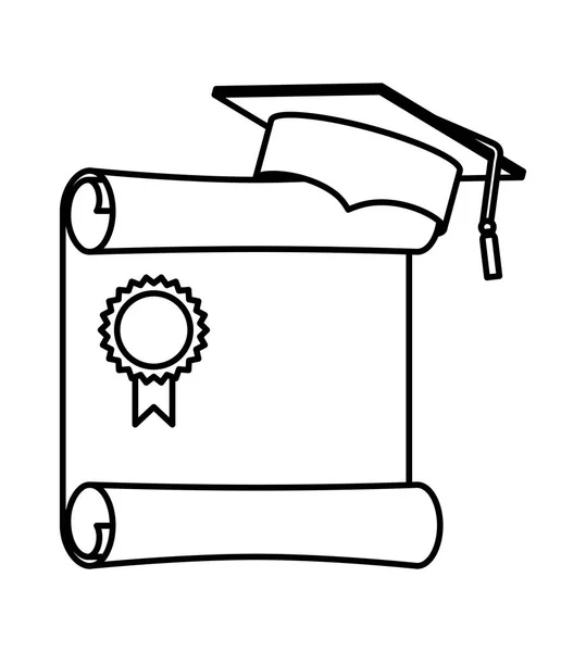 Diplomaosztás diplomával — Stock Vector