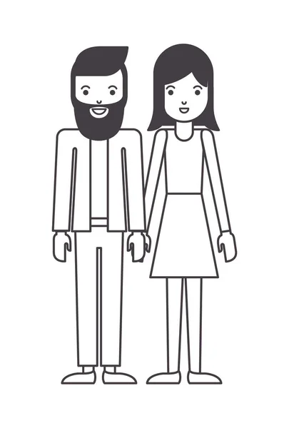 Pareja avatar caracteres iconos — Vector de stock