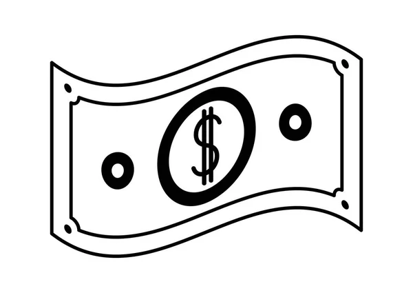 Bill dollar geld pictogram — Stockvector