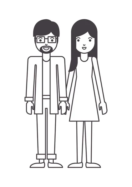 Icônes de personnages avatar couple — Image vectorielle