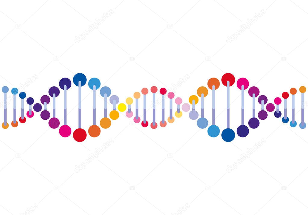 horizontal dna chain science colorful icon