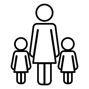 kızları figürler siluetleri ile anne