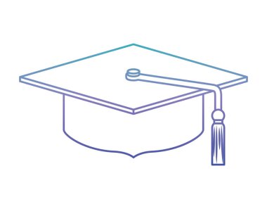 şapka mezuniyet izole simgesi