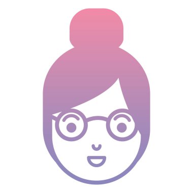 gözlük ile güzel ve genç kadın kafa