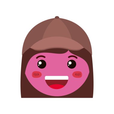 kafa karikatür kadın karakter mutlu