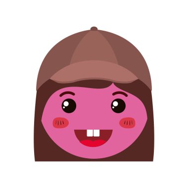 kafa karikatür kadın karakter mutlu