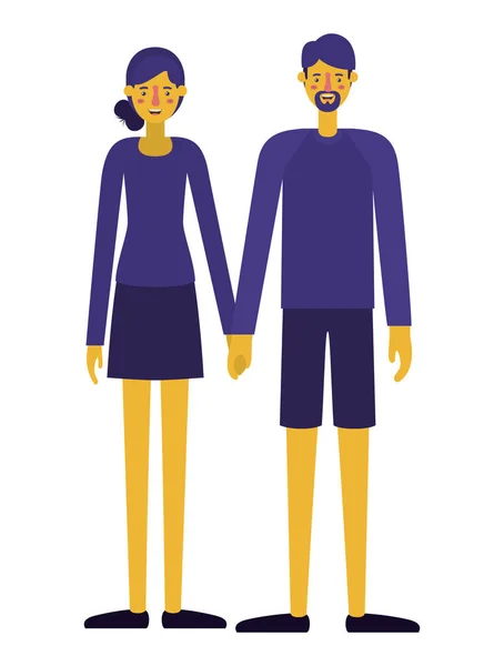 Icônes de personnages avatar couple — Image vectorielle