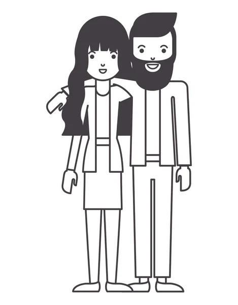 Icônes de personnages avatar couple — Image vectorielle