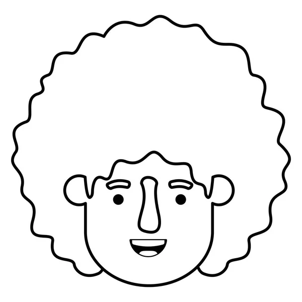 Fiatal férfi afro Head avatar karakter — Stock Vector