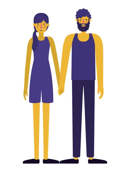 Icônes de personnages avatar couple — Image vectorielle