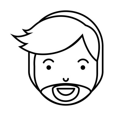 Genç adam kafa sakal avatar karakter ile