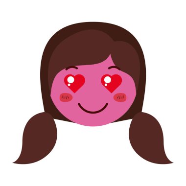 aşk Kawaii karakter karikatür baş kadın