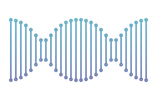 Horizontale DNA-keten Science kleur blauw — Stockvector