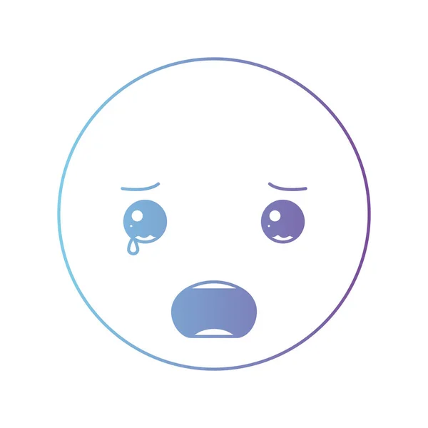 Καρτούν λυπημένος κεφάλι χαριτωμένο χαρακτήρα — Διανυσματικό Αρχείο