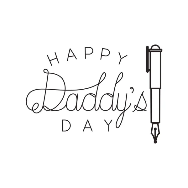 Fuente father day handmade con pluma — Vector de stock