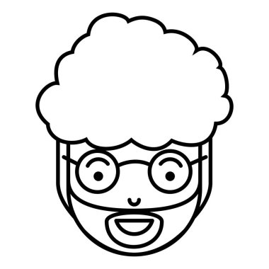 sakal ve gözlük ile genç adam kafa