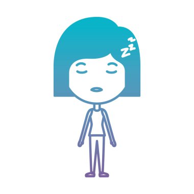 karikatür kadın uyku Kawaii karakter