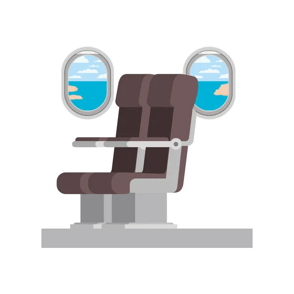 Pencere ile uçak koltuğu — Stok Vektör
