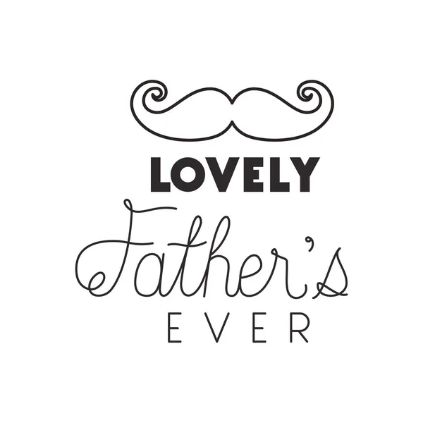 Fathers day handmade font with mustache — Stock Vector