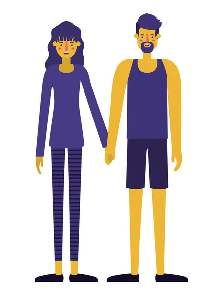 Icônes de personnages avatar couple — Image vectorielle