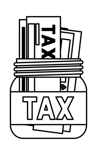Frasco com ícone de imposto —  Vetores de Stock