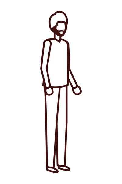 Jeune homme debout avatar personnage — Image vectorielle