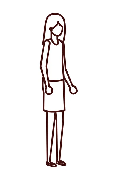 Jeune femme debout avatar personnage — Image vectorielle