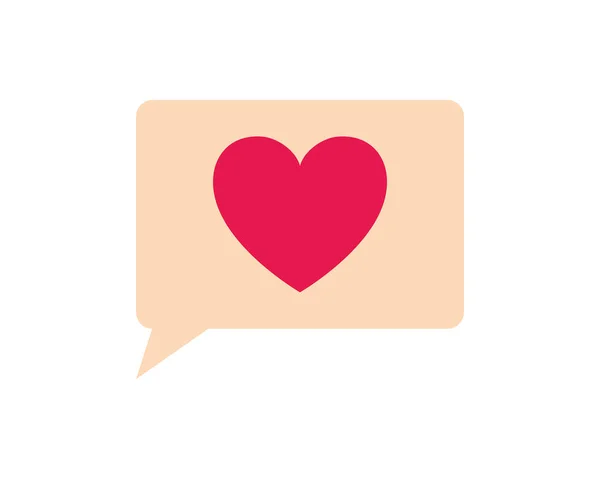 Beszéd buborék szív elszigetelt ikon — Stock Vector