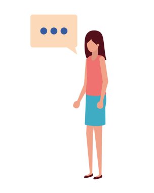 konuşma balonu avatar karakter olan kadın