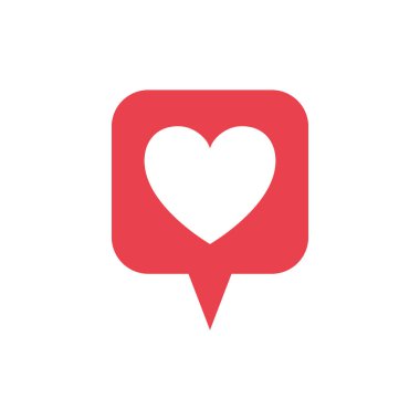 kalp izole ikonu ile konuşma kabarcığı