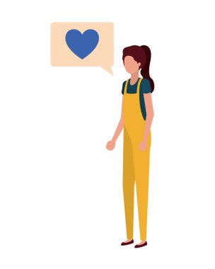 konuşma balonu avatar karakter olan kadın