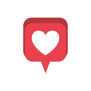 kalp izole ikonu ile konuşma kabarcığı