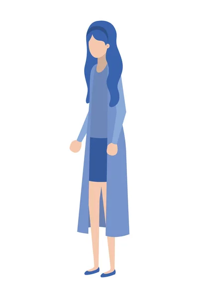 Jovem mulher de pé personagem avatar — Vetor de Stock