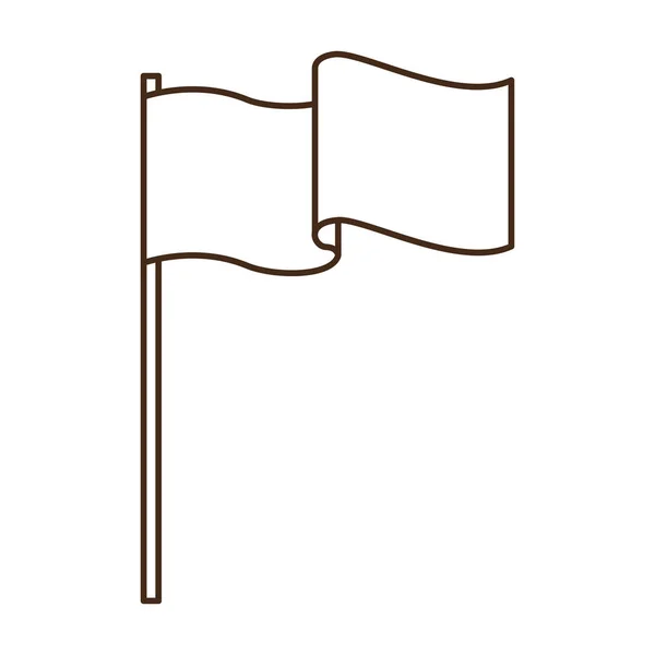 Röd flagga viftande isolerad ikon — Stock vektor